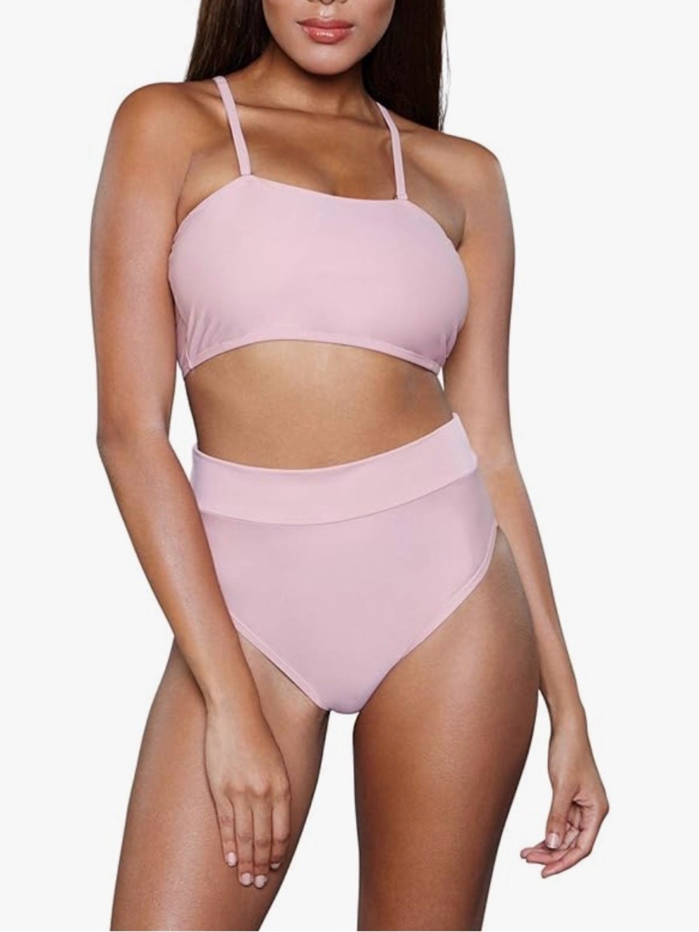 High-Waist Pink Bikini Set - Women Swim